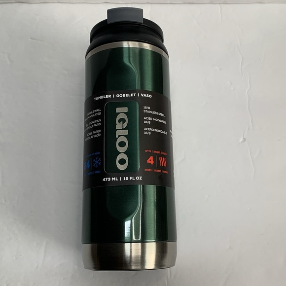 Igloo 16 oz Insulated Tumbler Flip N Sip Green NWT - Picture 4 of 15